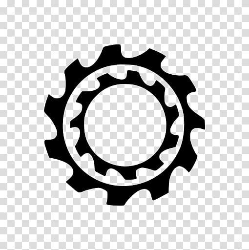 Bicycle gearing Sprocket Wheel, Mechanical Engineering, Mechanism, Logo, Circle, Emblem, Symbol, Blackandwhite transparent background PNG clipart