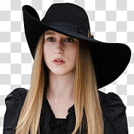 Taissa Farmiga  s, woman wearing black sun hat transparent background PNG clipart