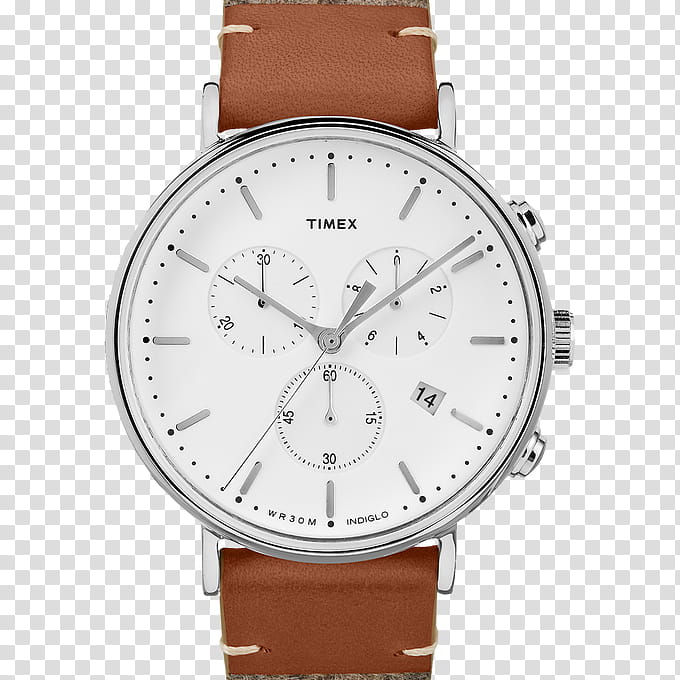 Clock, Timex The Waterbury Chronograph, Timex Weekender Fairfield, Watch, Watch Bands, Timex Group USA Inc, Flyback Chronograph, Leather, Quartz Clock transparent background PNG clipart