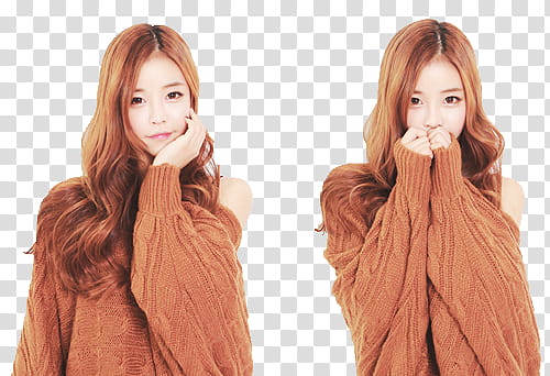 Girls Ulzzang Renders, woman wearing brown sweater collage transparent background PNG clipart