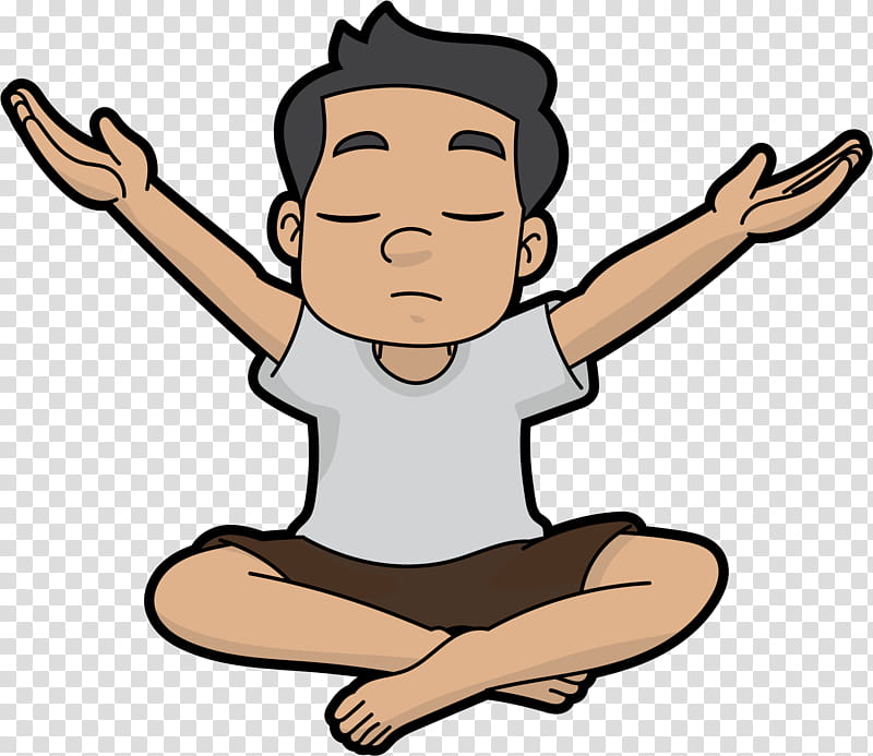 Transparency Cartoon Sitting Thumb Man, Meditation, Finger, Arm, Gesture, Pleased, Hand, Sign Language transparent background PNG clipart
