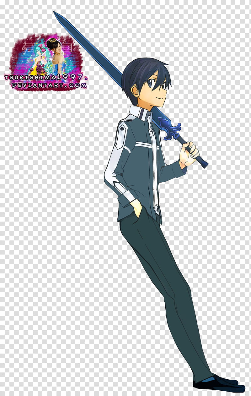 Sword Art Online Alicization Kirito render transparent background PNG clipart