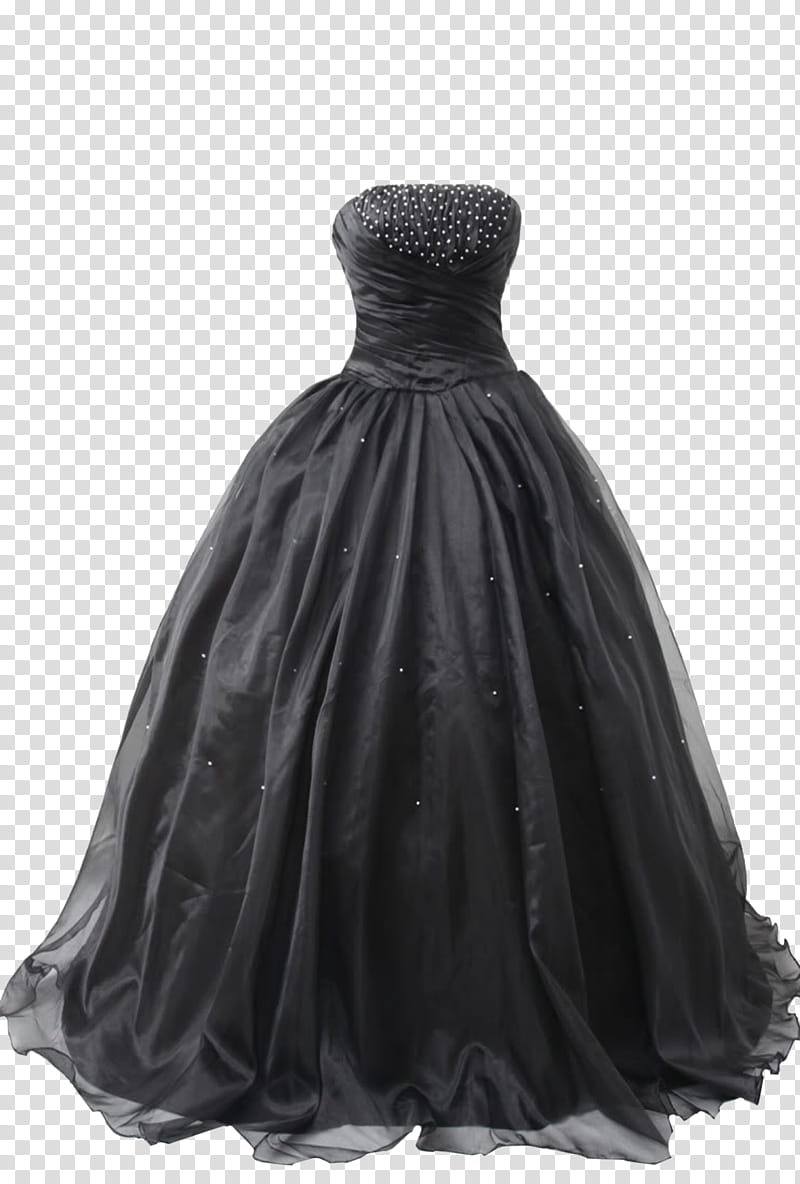Black Ball Gown , black strapless dress transparent background PNG clipart