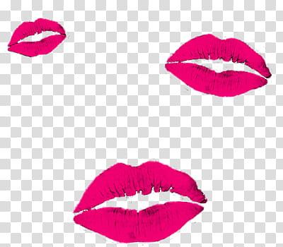 Textos KIss, three pink lips transparent background PNG clipart