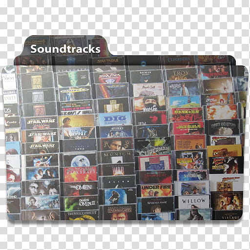 Music Folder , assorted-title music album lot transparent background PNG clipart
