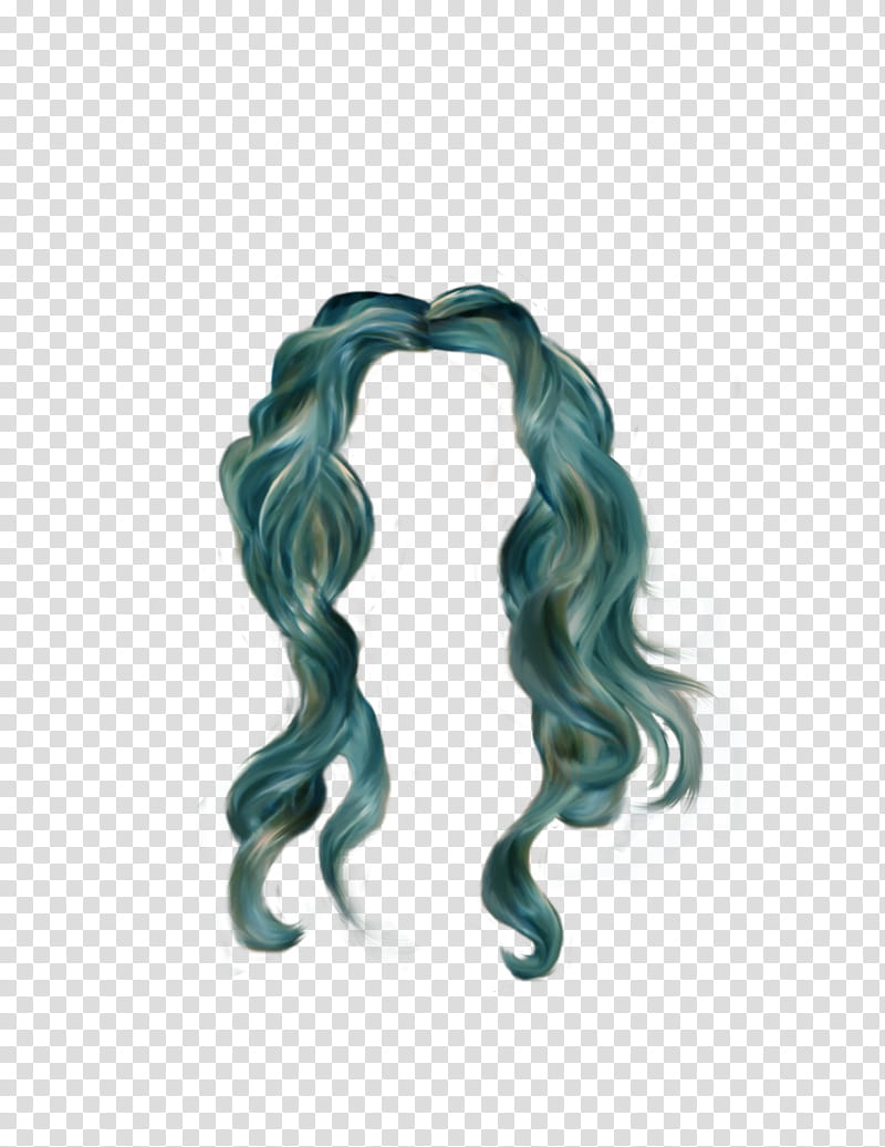 Mermaids Hair, blue wig transparent background PNG clipart
