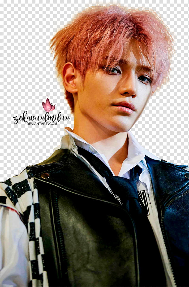 NCT  Taeyong Cherry Bomb, men's black leather jacket transparent background PNG clipart