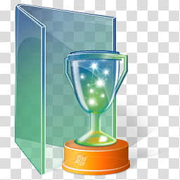 Windows Live For XP, blue and yellow trophy folder icon transparent background PNG clipart