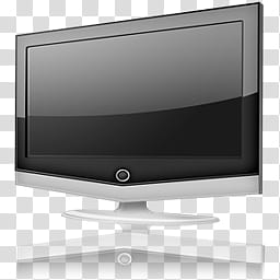 Reflective Icon Set , tv, black and white wooden cabinet transparent background PNG clipart