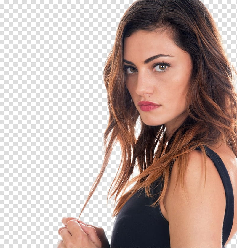 Phoebe Tonkin, woman holding the strand of her hair transparent background PNG clipart