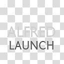 Gill Sans Text Dock Icons, Alfred, Alfred Launch text overlay transparent background PNG clipart