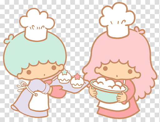 Little Twin Stars, two woman holding cupcakes illustration transparent background PNG clipart