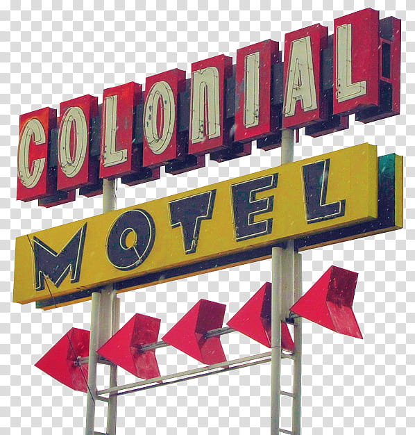 Colonial Motel signage transparent background PNG clipart