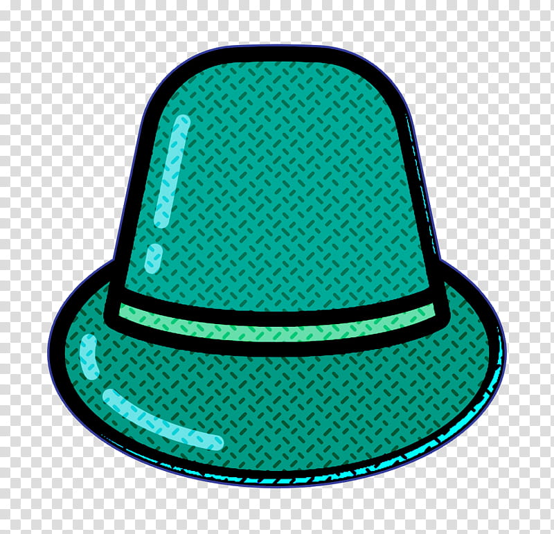 bowler icon free icon hat icon, Hipster Icon, On Trend Icon, Green, Clothing, Turquoise, Costume Hat, Costume Accessory transparent background PNG clipart