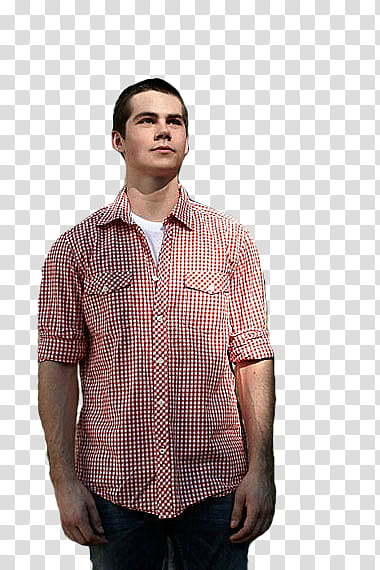with Teen Wolf, man wearing red and white button-up sport shirt transparent background PNG clipart