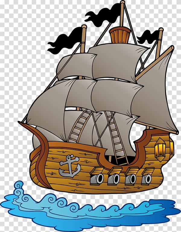 Boat, Transportation, Ship, Sailing Ship, Caravel, Piracy, Line Art, Watercraft transparent background PNG clipart