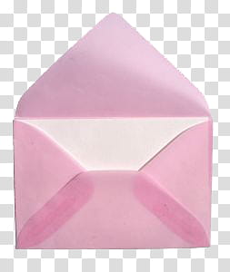 Mail Set with Trasparent BG, pink envelope with white paper inside it transparent background PNG clipart