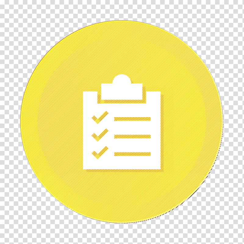 checklist icon clipboard icon inventory icon, Report Icon, Tasks Icon, Todo Icon, Yellow, Circle, Logo, Symbol transparent background PNG clipart