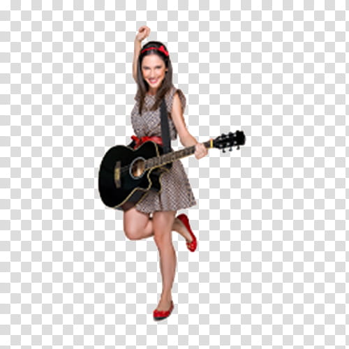 Violetta , woman playing black acoustic guitar transparent background PNG clipart