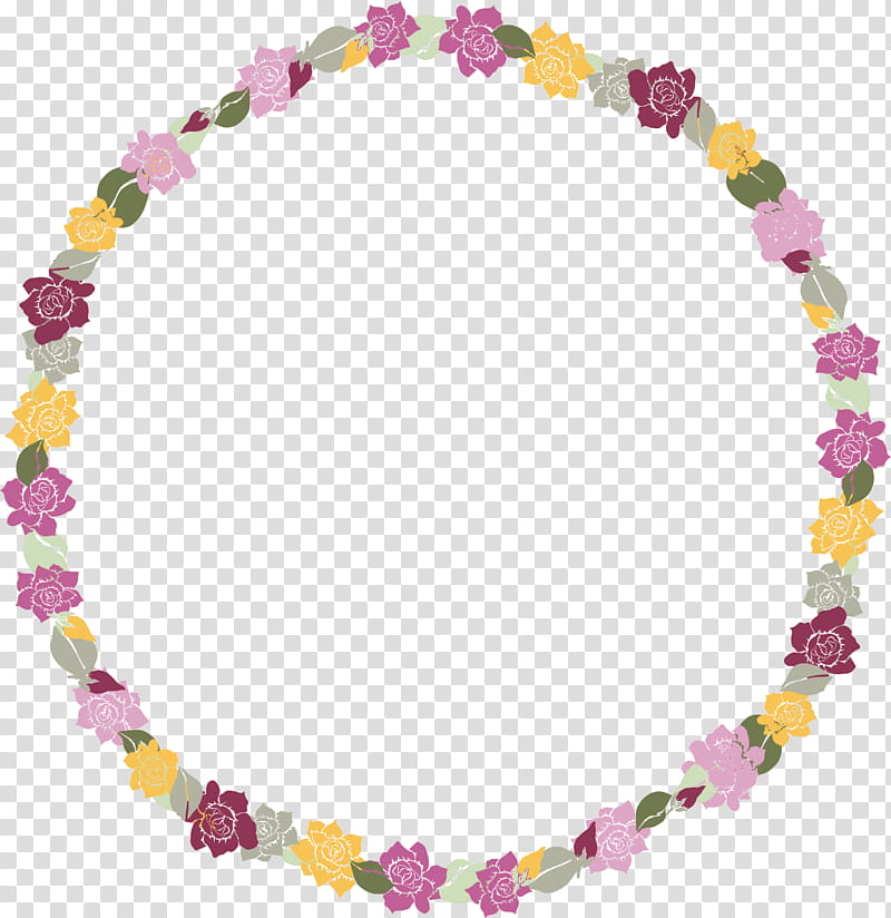 flower circle frame floral circle frame, Lei, Pink, Body Jewelry, Heart, Jewellery transparent background PNG clipart
