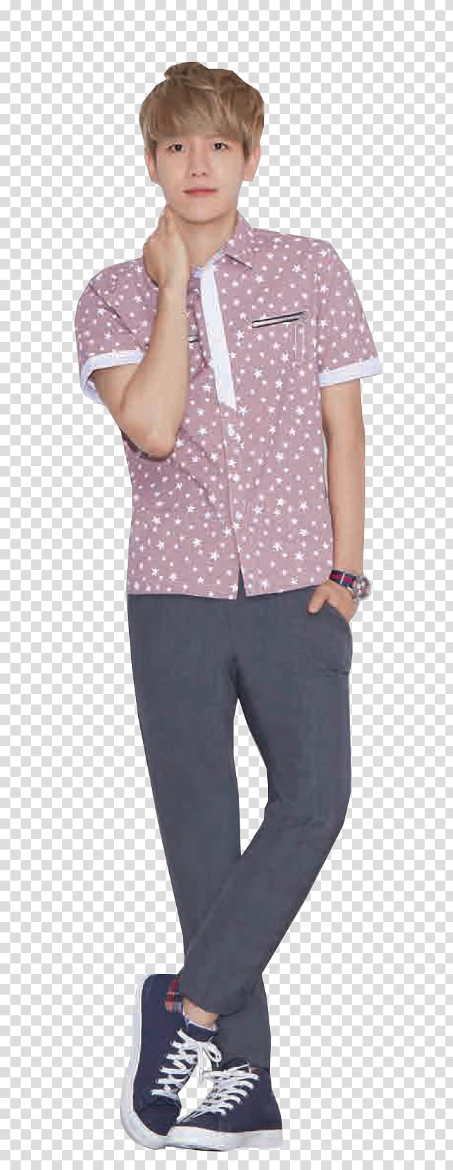 EXO PART TWO  S, man touching his neck transparent background PNG clipart