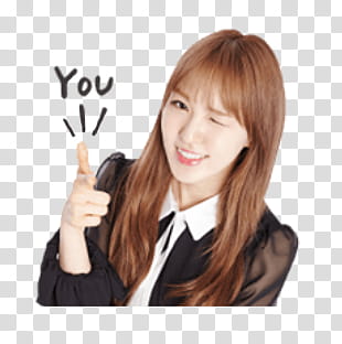 Red Velvet Kakao Talk Emoji PART  P, woman wearing black dress shirt transparent background PNG clipart