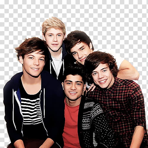 D, smiling One Direction members illustration transparent background PNG clipart