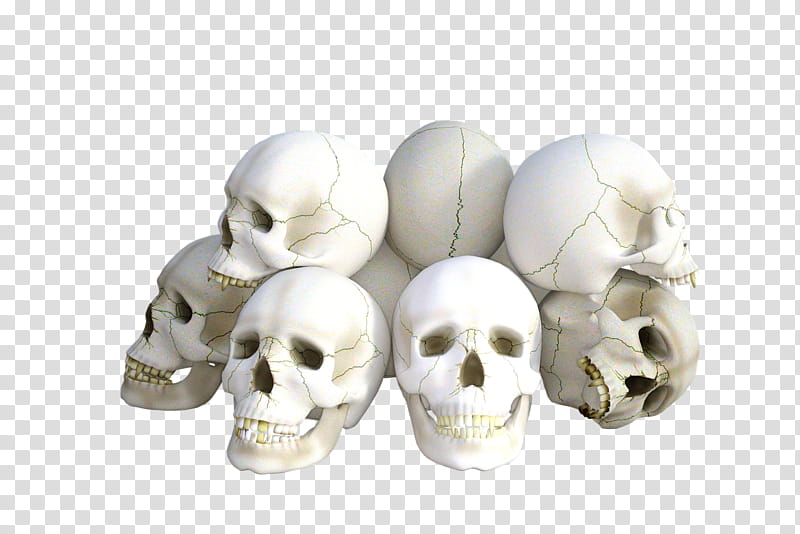 MINI Happy Halloween, white skull skeleton decorations transparent background PNG clipart