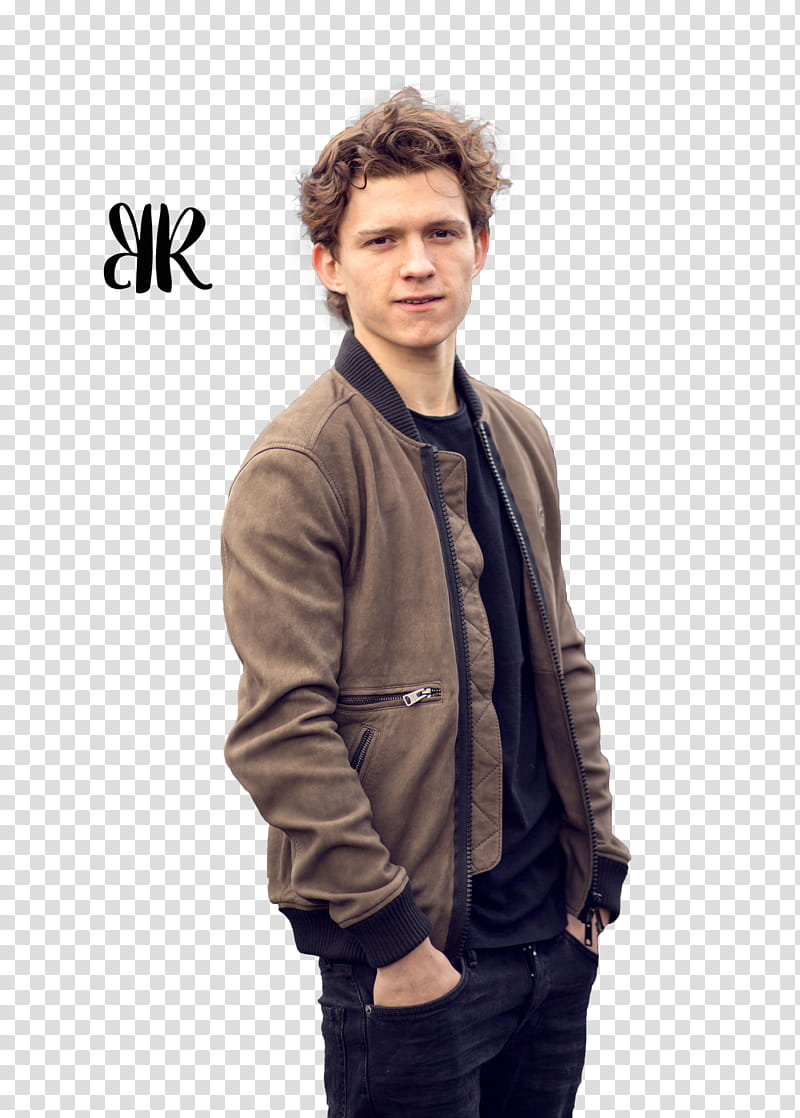 TOM HOLLAND, Tom Holland in brown jacket transparent background PNG clipart