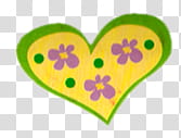 , green, purple, and yellow floral heart illustration transparent background PNG clipart