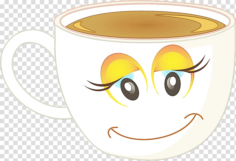 Coffee cup, Watercolor, Paint, Wet Ink, Mug, Teacup, Smiley, Diaper transparent background PNG clipart