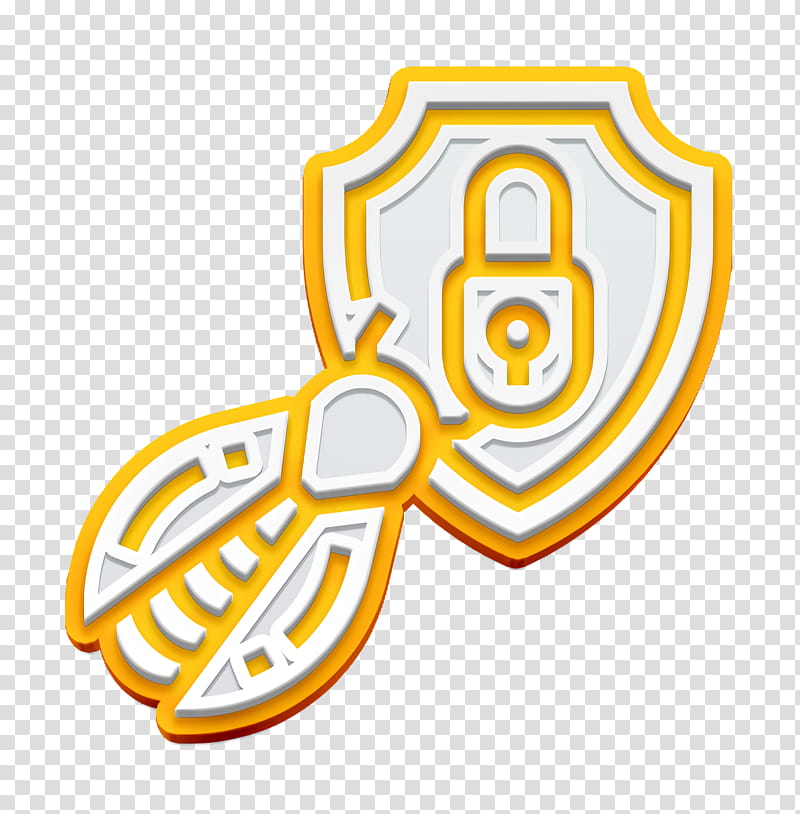 Protection icon Cyber Crime icon Virus icon, Yellow, Logo, Symbol, Emblem transparent background PNG clipart