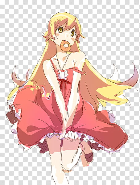 Shinobu Render , yellow-haired female anime character illustration transparent background PNG clipart