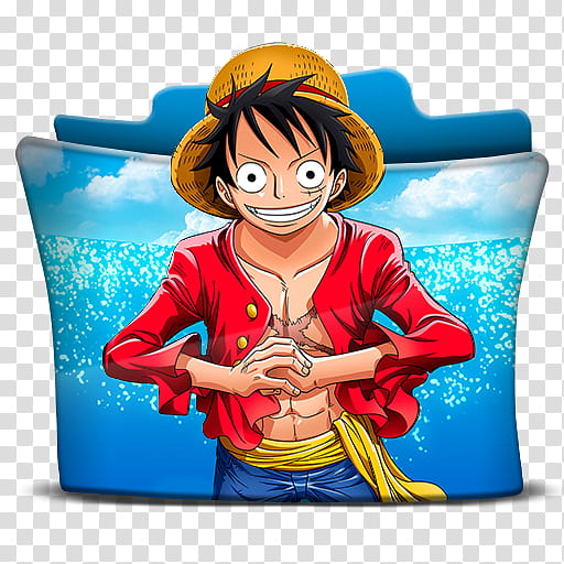 One Piece Luffy folder icon, One Piece transparent background PNG clipart