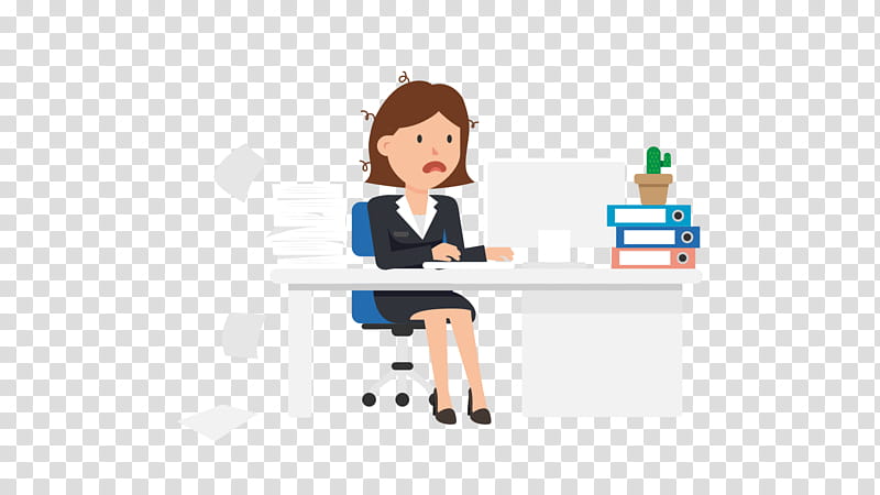 Business Woman, Girl, Cartoon, Sitting, Line, Furniture, Job, Table transparent background PNG clipart