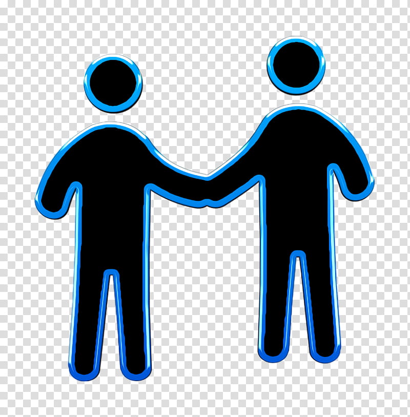 Men Shaking Hands icon business icon Friends icon, Humans 2 Icon, Electric Blue, Gesture, Logo, Symbol transparent background PNG clipart