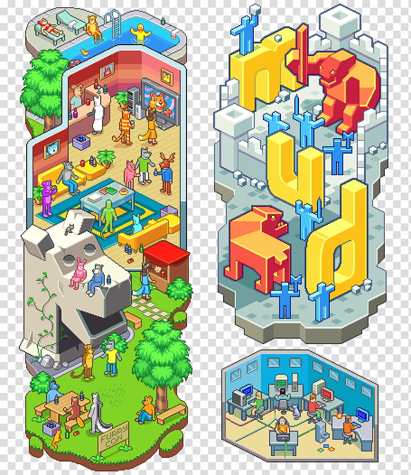 Pixel Art Toy, Video Games, Isometric Video Game Graphics, Drawing, Concept Art, Art Game, 2018, Palette transparent background PNG clipart