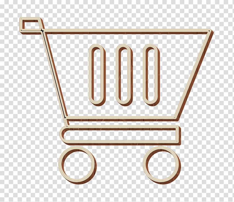 bag icon cart icon ecommerce icon, Shopping Icon, Trolley Icon, Vehicle, Brass, Metal transparent background PNG clipart