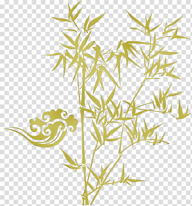 Flower Line Art, Bamboo, Silhouette, Twig, Painting, Chinoiserie, Grasses, Plant transparent background PNG clipart