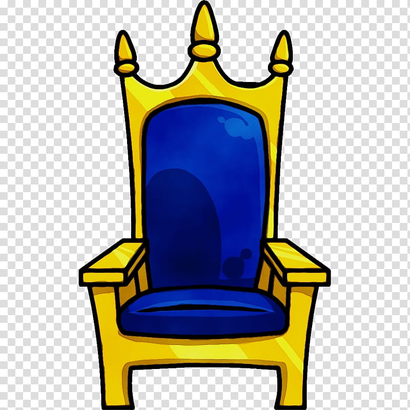 Watercolor, Paint, Wet Ink, Throne, Coronation Chair, Monarch, Yellow, Furniture transparent background PNG clipart