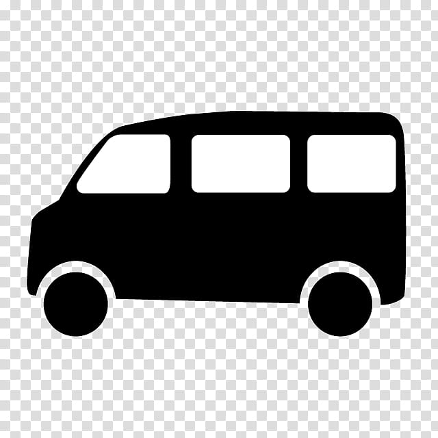 Car, Van, Vehicle, Symbol, Minibus, Vehicle Door, Compact Car, Black And White transparent background PNG clipart