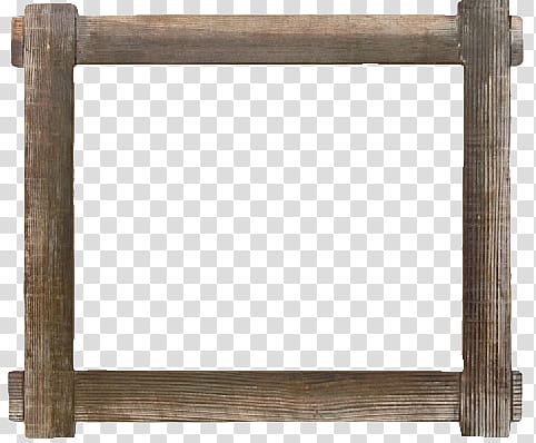 Rustic Wood Frames s, square brown frame transparent background PNG