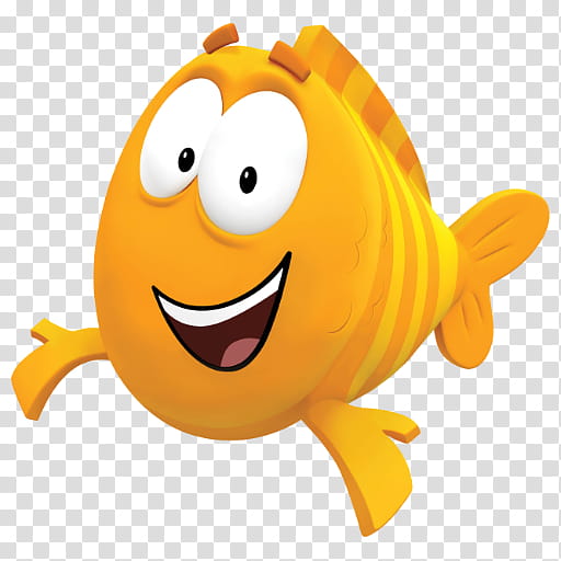 Bubble Guppies, yellow and orange fish cartoon character transparent background PNG clipart