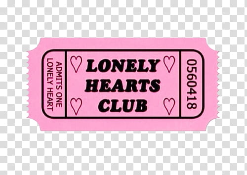 overlays, Lonely Hearts Club ticket transparent background PNG clipart