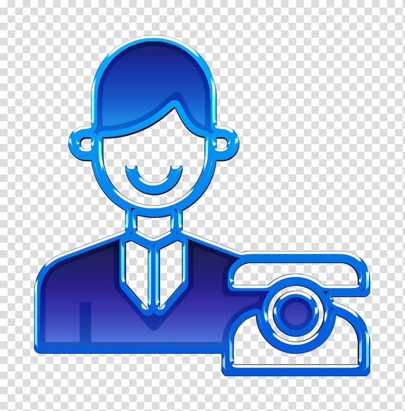 Desk icon Contact And Message icon Reception icon, Electric Blue transparent background PNG clipart