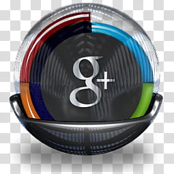 Sphere   , Google Plus logo in round clear glass enclosure transparent background PNG clipart