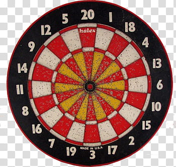 red, black, yellow, and white dartboard transparent background PNG clipart