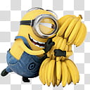 Minnions and more s, Despicable Me Minion hugging banana transparent background PNG clipart