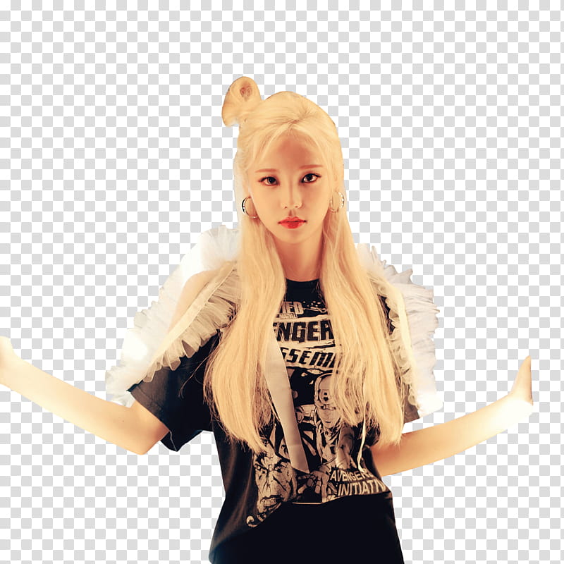 JinSoul LOONA, female South Korean actress in black shirt transparent background PNG clipart