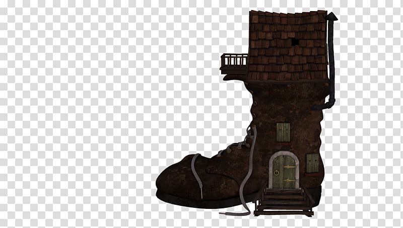 Render, shoe-shaped brown stone house transparent background PNG clipart